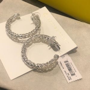 Kendra Scott Maggie Silver Filigree Medium Hoop
